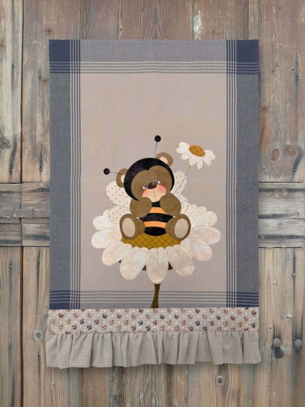 Canovaccio "Honey Bee Bear" - Base con riga blu