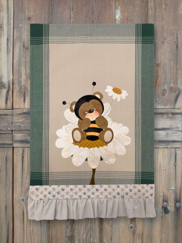 Canovaccio "Honey Bee Bear" - Base con riga verde