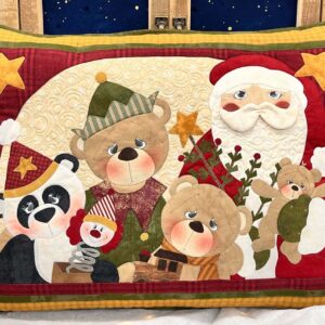Ingrandimento disegno cuscino Santa's coming