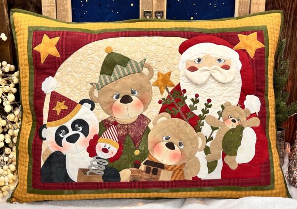 Ingrandimento disegno cuscino Santa's coming